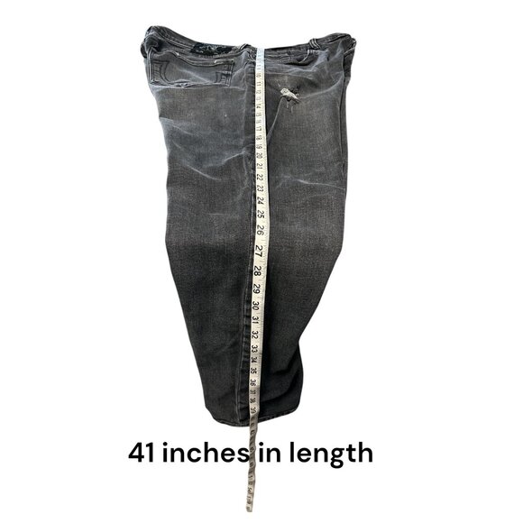 True Religion Mens Logan Relaxed Taper Distressed Jeans Size 34 Gray Denim - Picture 9 of 10